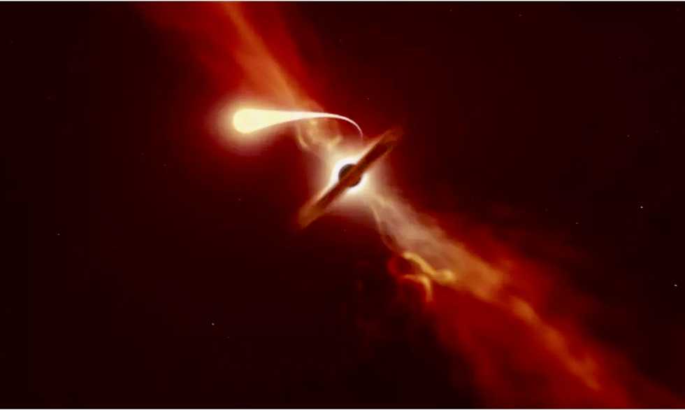 Telescopes capture supermassive black hole devouring star