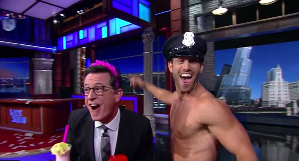 Stephen Colbert tracks down Donald Trump's 'top Chicago cop' -- and things get 'naughty'