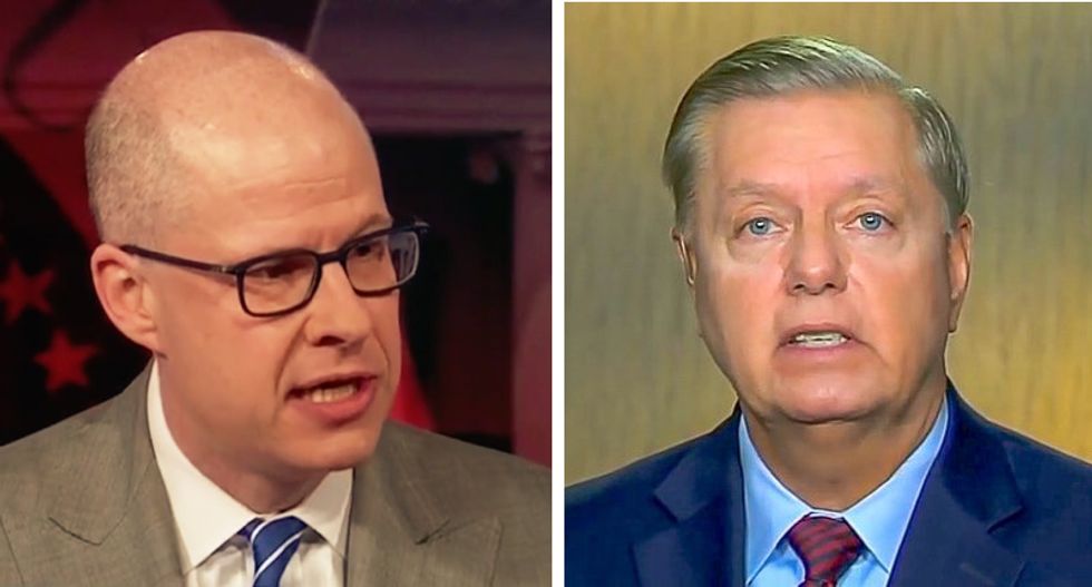 Watch Max Boot trash talk 'obsequious' Lindsey Graham for applauding Trump's 'resolve' to not meet with Putin