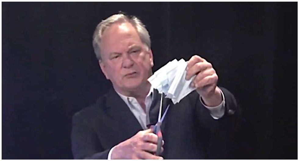 WATCH: Pro-Trump Maine Senate candidate cuts up face masks with scissors during debate