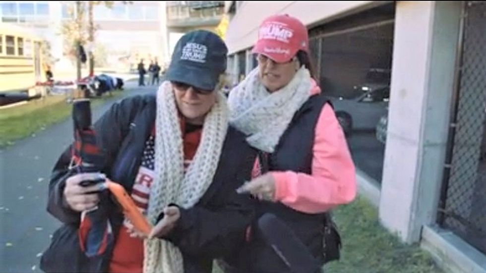 WATCH: Trump supporters spout conspiracy theories about a wrinkle in Joe Biden's shirt