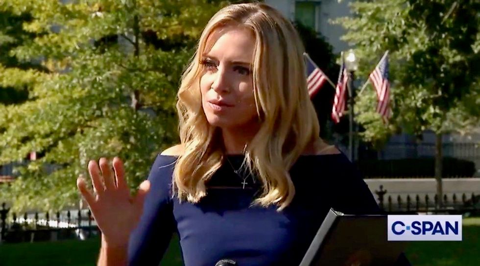 Maskless Kayleigh McEnany wrongly claims fundraiser Trump attended after Hicks tested positive was outdoors
