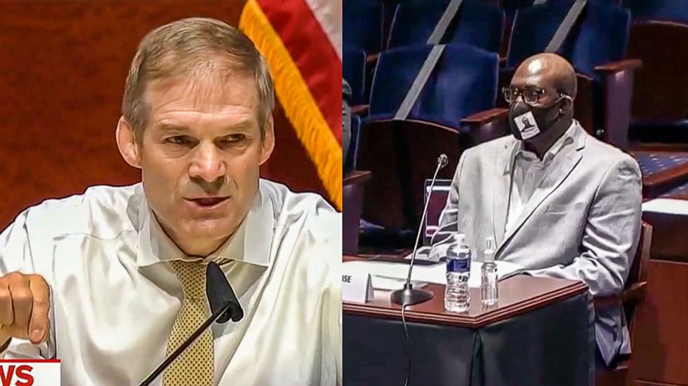 Jim Jordan attacks 'defund the police' seconds after promising 'justice' to George Floyd's brother
