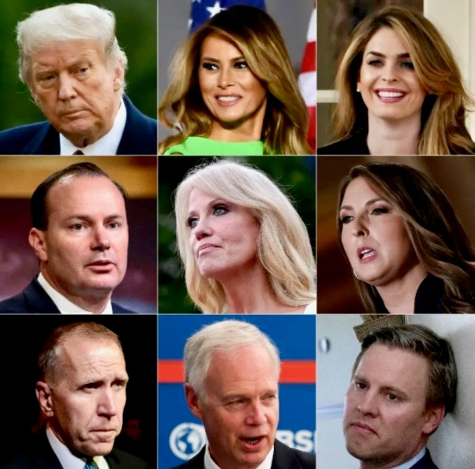 The coronavirus cases in Trump's inner circle