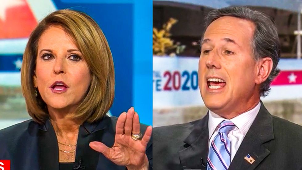WATCH: Rick Santorum interrupts only woman on CNN panel to defend Mike Pence's interruptions of Kamala Harris