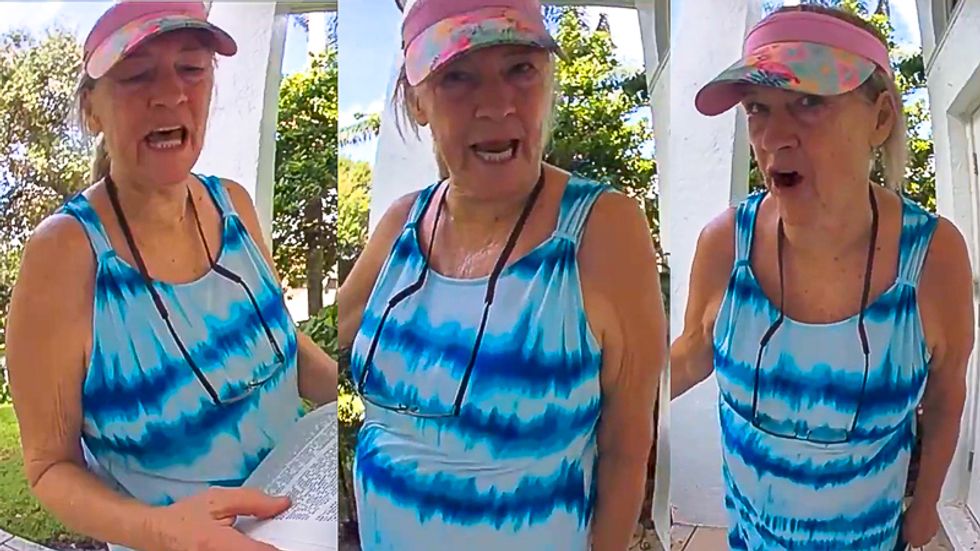 'I will sue you!' Woman caught on video threatening neighbor over 'terrorist' Joe Biden yard sign
