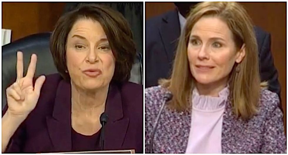 Amy Coney Barrett gets defensive as Amy Klobuchar brings up nominee’s work in Bush v Gore