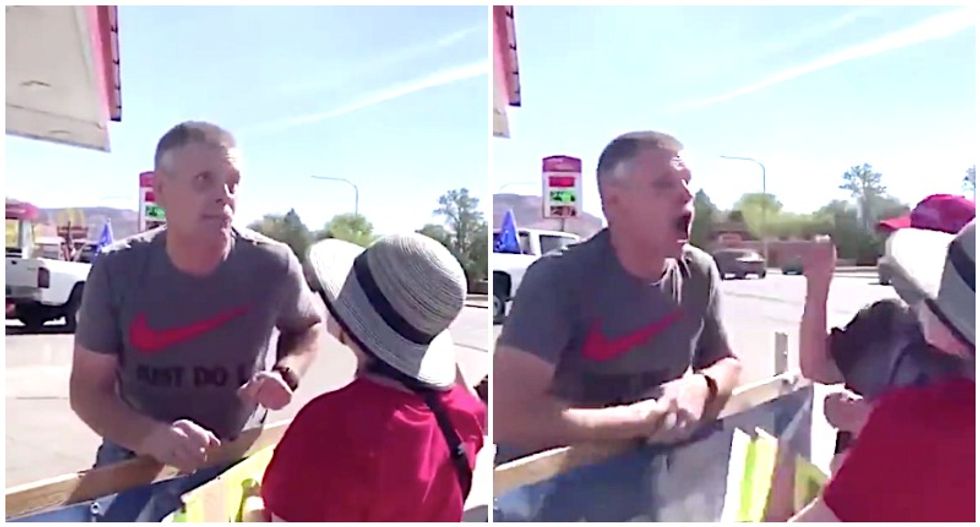 WATCH: Trump supporter coughs on BLM protesters during angry confrontation