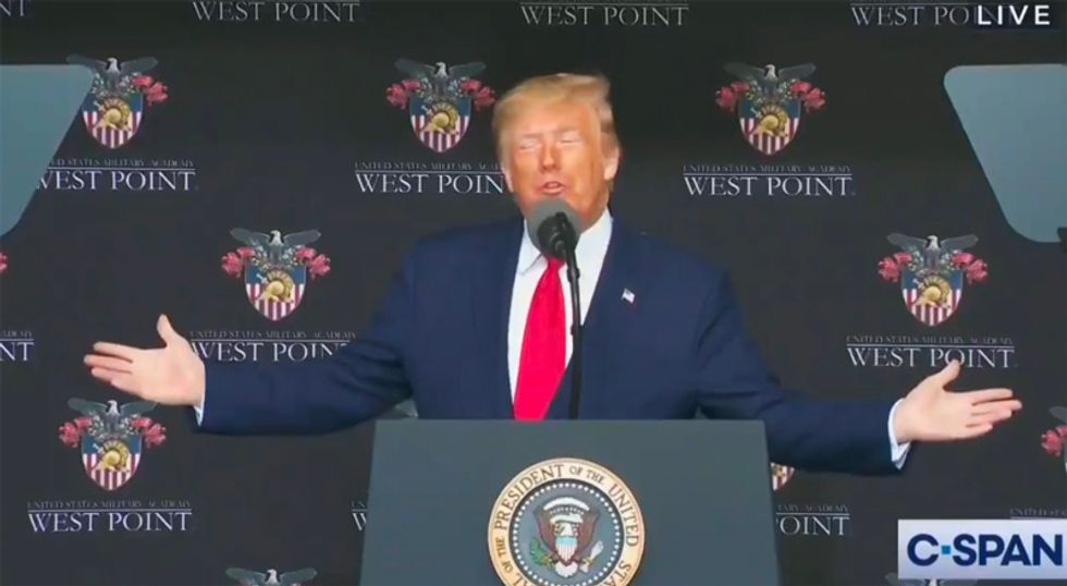 WATCH: Trump greeted by silence after telling West Point cadets it's his birthday on Sunday