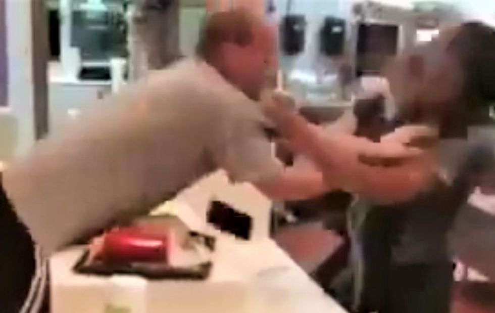 WATCH: White man viciously attacks black McDonald's worker while her manager passively looks on