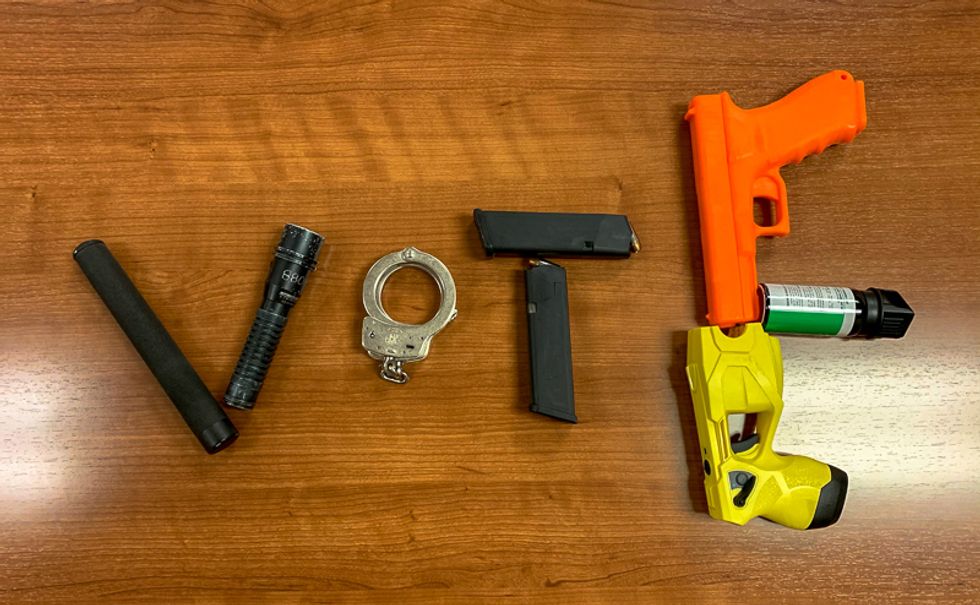 Texas police department faces backlash after spelling out 'VOTE' with handcuffs and bullets