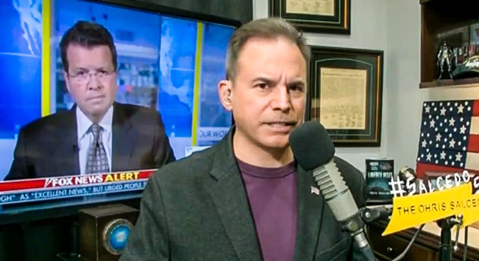 Newsmax host mistakenly rips 'doughboy' Chris Wallace after Neil Cavuto cuts Kayleigh McEnany's presser