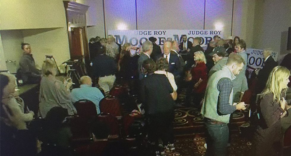 'Stop your abuse!': Roy Moore supporters freak out over reporters asking GOP Senate candidate questions