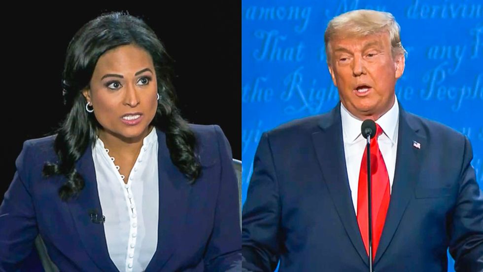 WATCH: Trump immediately caves in debate after moderator fact checks him on having vaccine 'within weeks'