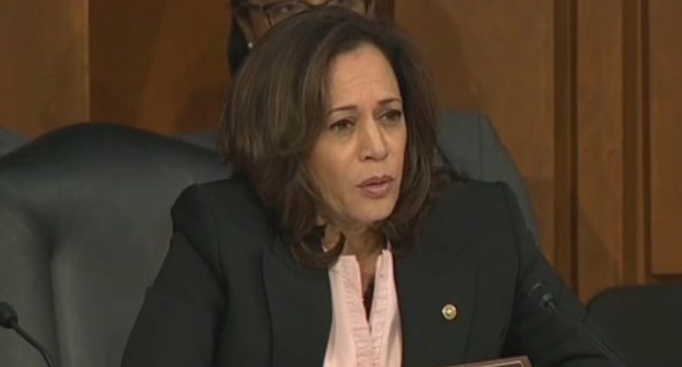 Kamala Harris shreds AG nominee William Barr over his support for Trump's wall