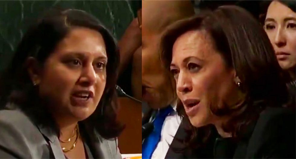 Kamala Harris grills Trump's nominee to replace Brett Kavanaugh for her victim-blaming rape rants