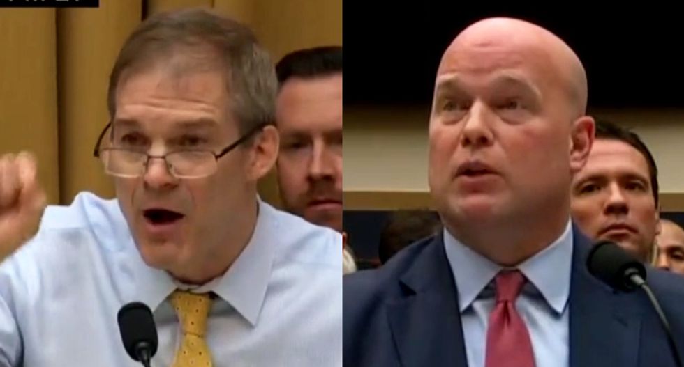 GOP's Jim Jordan goes berserk over Rod Rosenstein's redacted Mueller memo at Whitaker hearing
