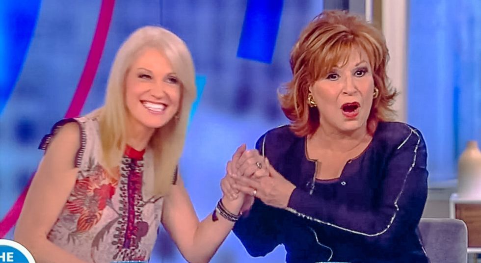 Joy Behar calls Kellyanne Conway 'delusional' to her face: Trump's 'rhetoric is off the wall'
