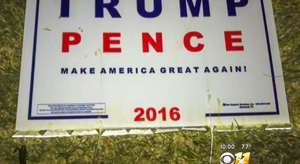 'Deplorable' suspect draws blood from poll worker by hiding box cutter blades in Trump-Pence sign