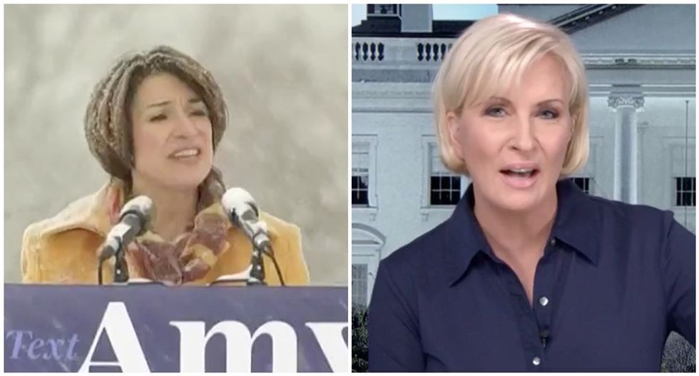 ‘He won’t even stand in the rain’: MSNBC's Mika says Amy Klobuchar is obviously tougher than Trump