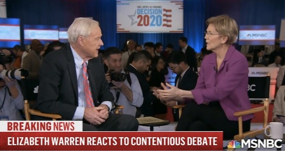 'Fire Chris Matthews,' women's rights group says after MSNBC host grills Warren over discrimination claims against Bloomberg