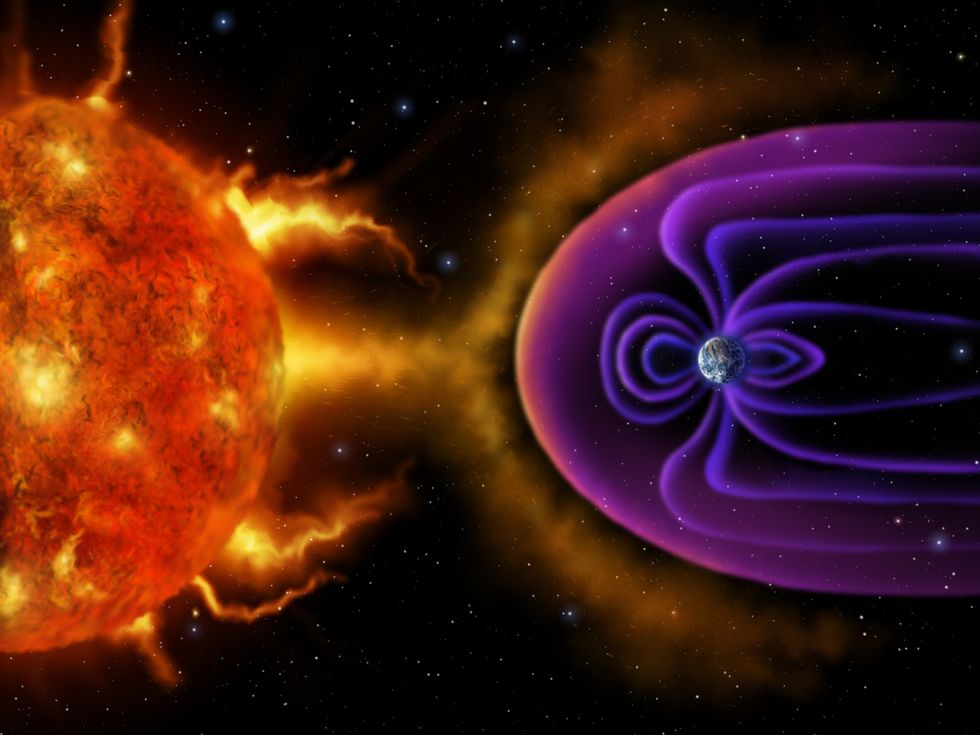 A recent cosmic burst cracked the Earth's magnetic field wide open