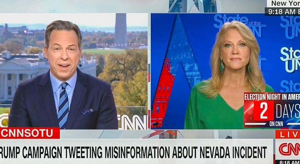 'It wasn't an assassination attempt': Jake Tapper can't help laughing at Conway's desperate spin