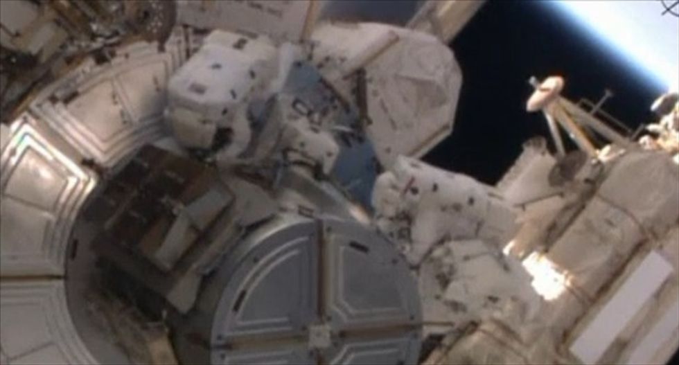 WATCH: Astronauts catch a 'spectacular view' during their first spacewalk