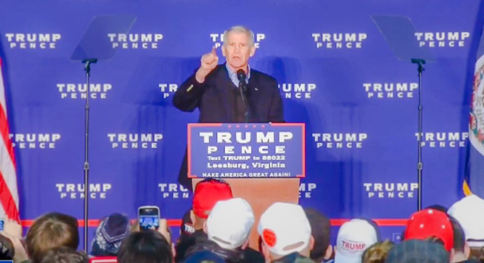 Oliver North at Trump rally: 'Who is going to hold Hillary Clinton accountable for all her crimes?'