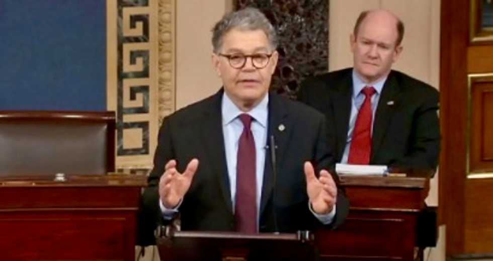 WATCH: Al Franken spends his last moments on the Senate floor taking shots at the Trump administration