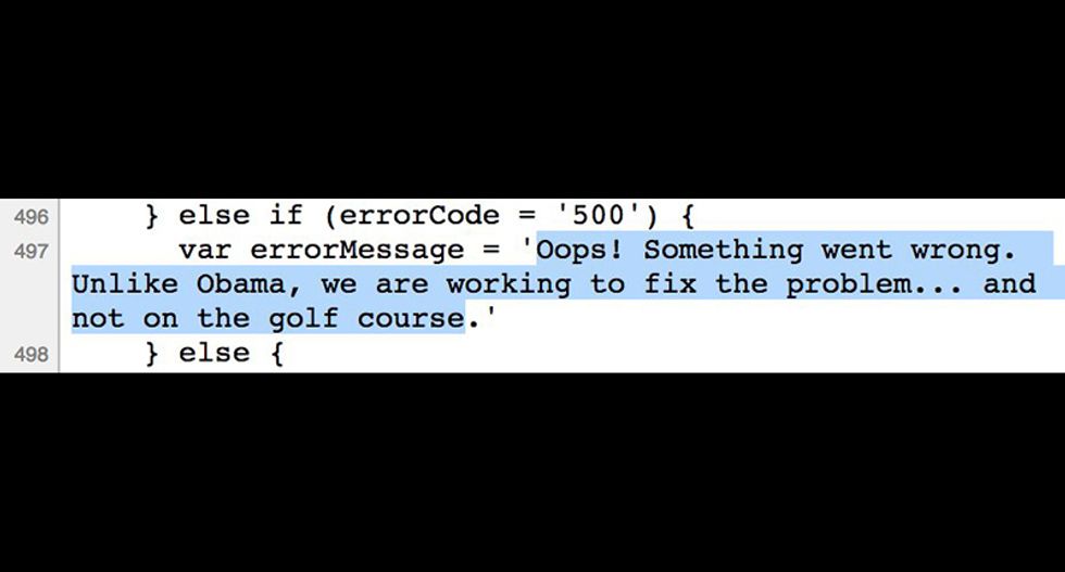 Trump website error message bashes Obama's golfing -- despite president's three straight days of playing golf