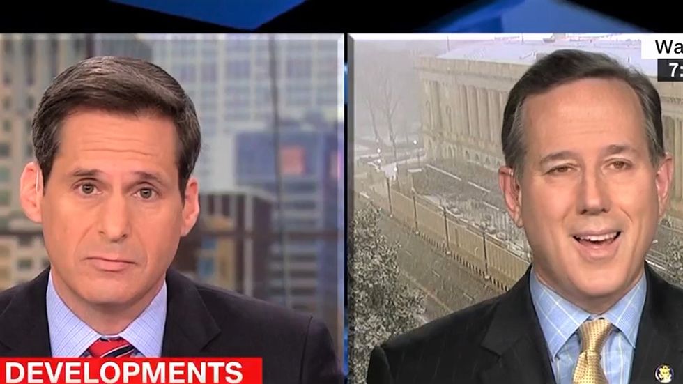 Rick Santorum squirms as CNN's John Berman grills him about Trump interfering in DOJ investigations