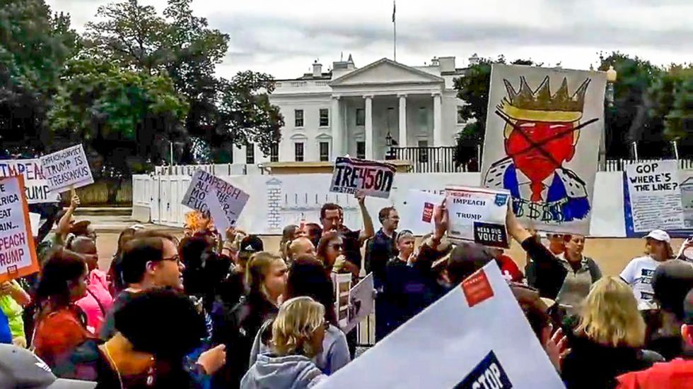 WATCH: White House protesters chant 'impeach Trump' loud enough for aides to hear