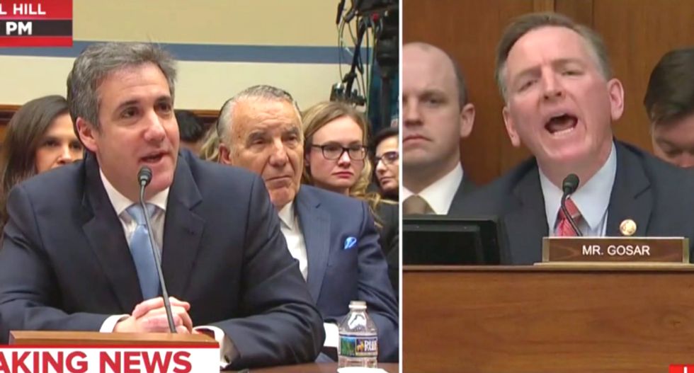 ‘Are you referring to me or the president?’ Cohen laughs in the face of GOP congressman who called him a liar