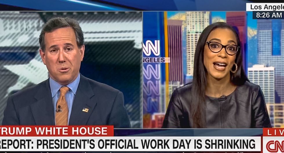 'Let me give you a recommendation': Angela Rye hands Rick Santorum his ass for 'talking down' to her on Trump