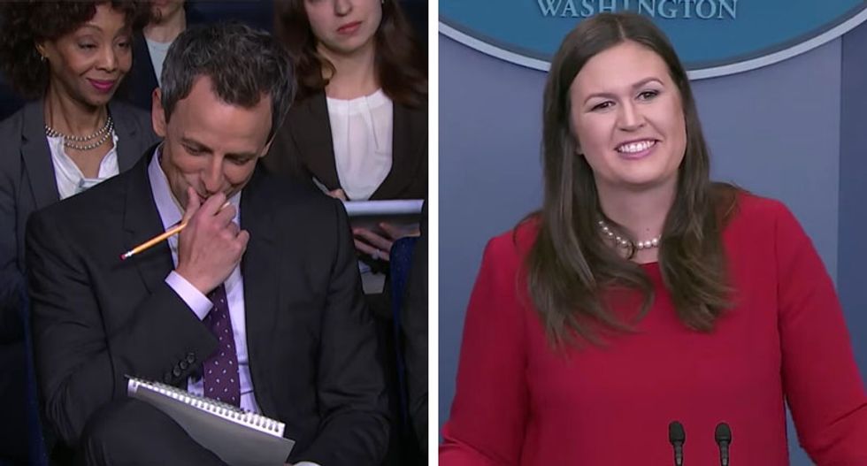 Seth Meyers strategically edited Sarah Huckabee Sanders' press briefing to deliver honesty for once