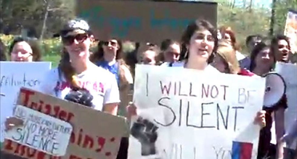 SDSU suspends all frat activities after members wave dildos, throw eggs at rape protesters