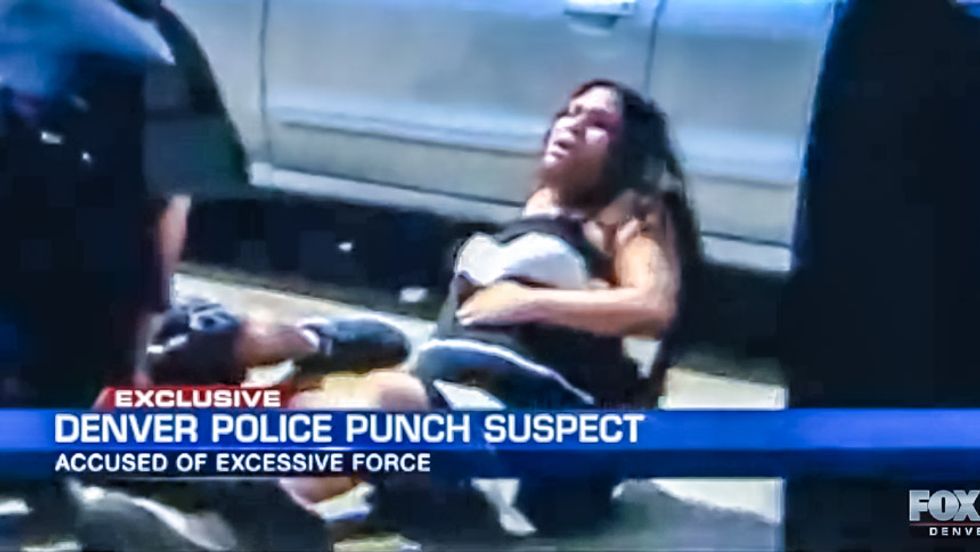 Denver cops trip pregnant woman face first into pavement as they pound boyfriend's head