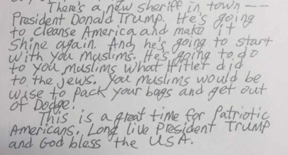 Trump is 'going to do to you Muslims what Hitler did to the Jews': California mosque threatened