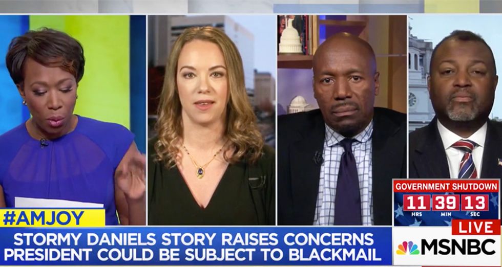 AM Joy panel ridicules 'scumbag' Trump for having to employ a 'lawyer goon squad' to avoid being blackmailed
