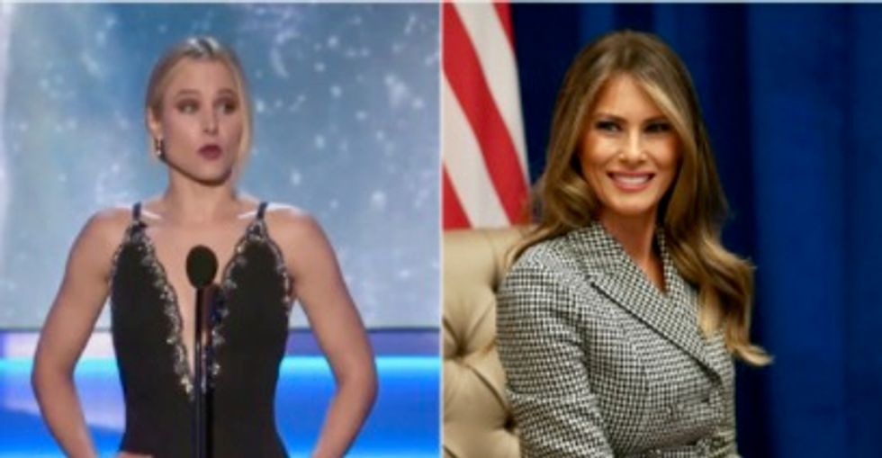 Melania Trump was the first casualty of the SAG Awards with a subtle shot from the host