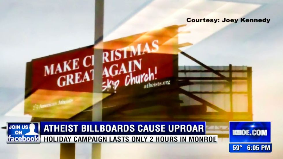 Louisiana Christians reclaim safe space by running ‘atheist Christmas’ billboard out of town