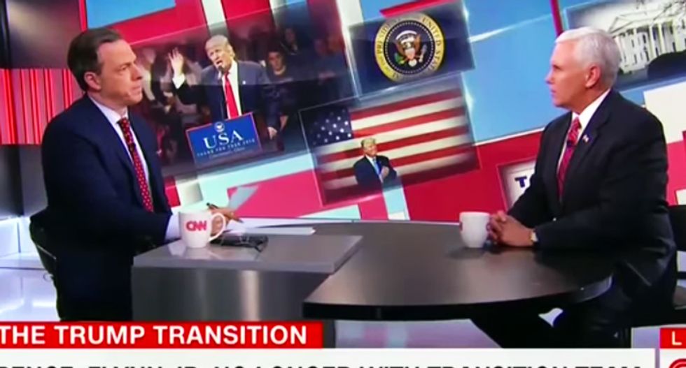 WATCH: CNN's Tapper blisters Mike Pence for ducking questions over Gen. Flynn's conspiracy-mongering son