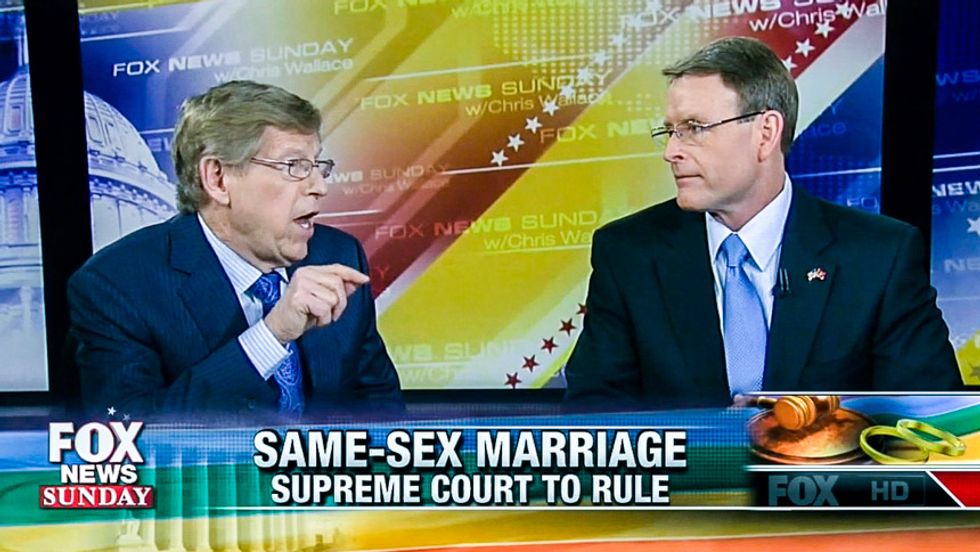 Watch lawyer destroy Tony Perkins on Fox after he says gay marriage leads to girls marrying dads