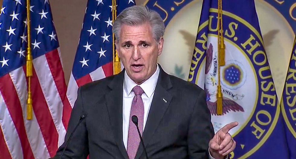 GOP minority leader calls for delay on Trump impeachment until Pelosi agrees to give White House more control over process