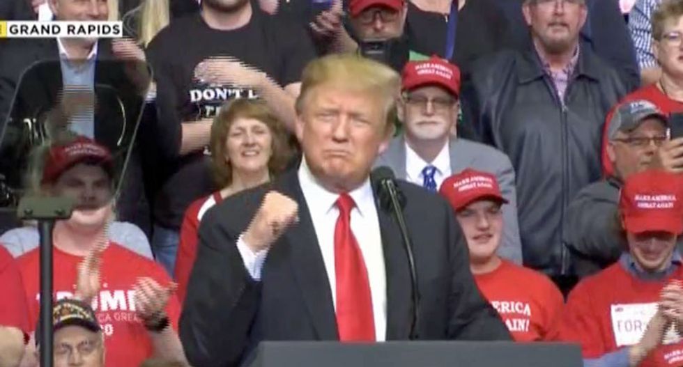 Trump attacked ‘little pencil neck Adam Schiff’ and the ‘major losers’ investigating him during unhinged campaign rally