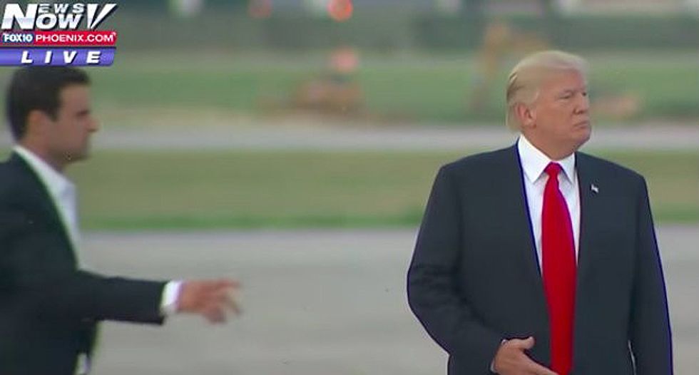 Watch Donald Trump try to spot the giant limo right in front of him -- and fail miserably