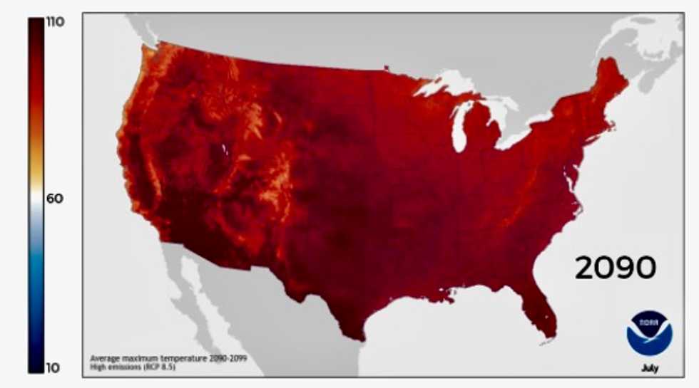 These beautiful, terrifying maps show how hot we'll get in 2090