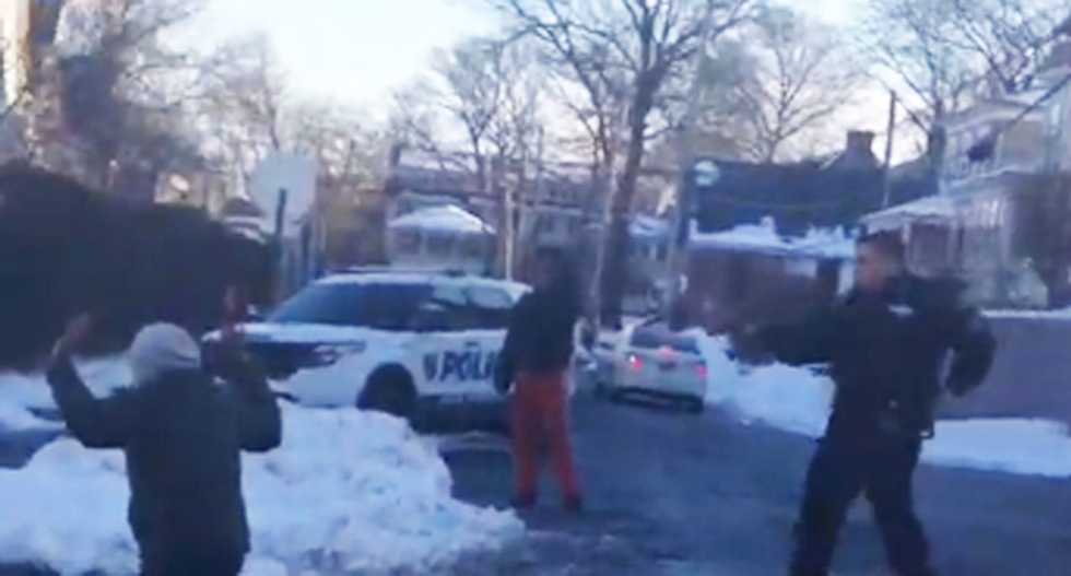 WATCH: New Rochelle police officer holds teens at gunpoint