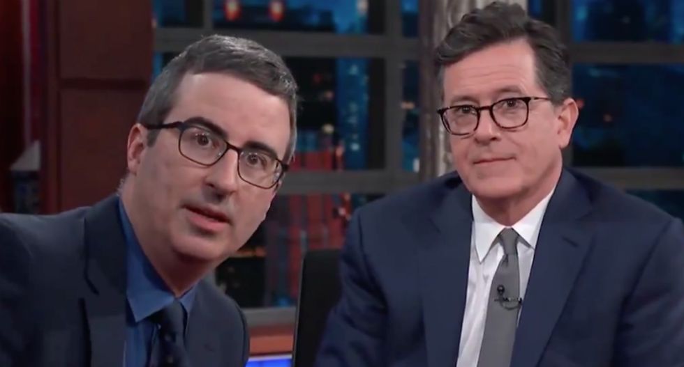 Colbert and John Oliver are rooting for a Trump-Mueller meeting: 'He'll perjure himself before he finishes his name'